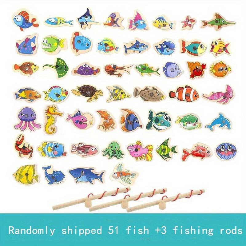 16pcs/33pcs/54pcs Fishing Games Toy For Kids