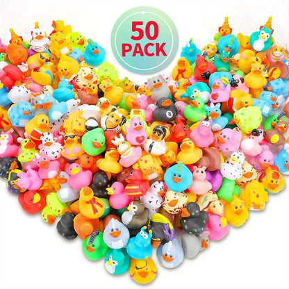 10/25/50pcs Colorful Rubber Ducks Toy Duckies For Kids And Toddlers, Bath Birthday Baby Showers Classroom, Summer Beach And Pool Activity, Children's Toy, Bathtub Swim Bathing Christmas Gifts easter gift