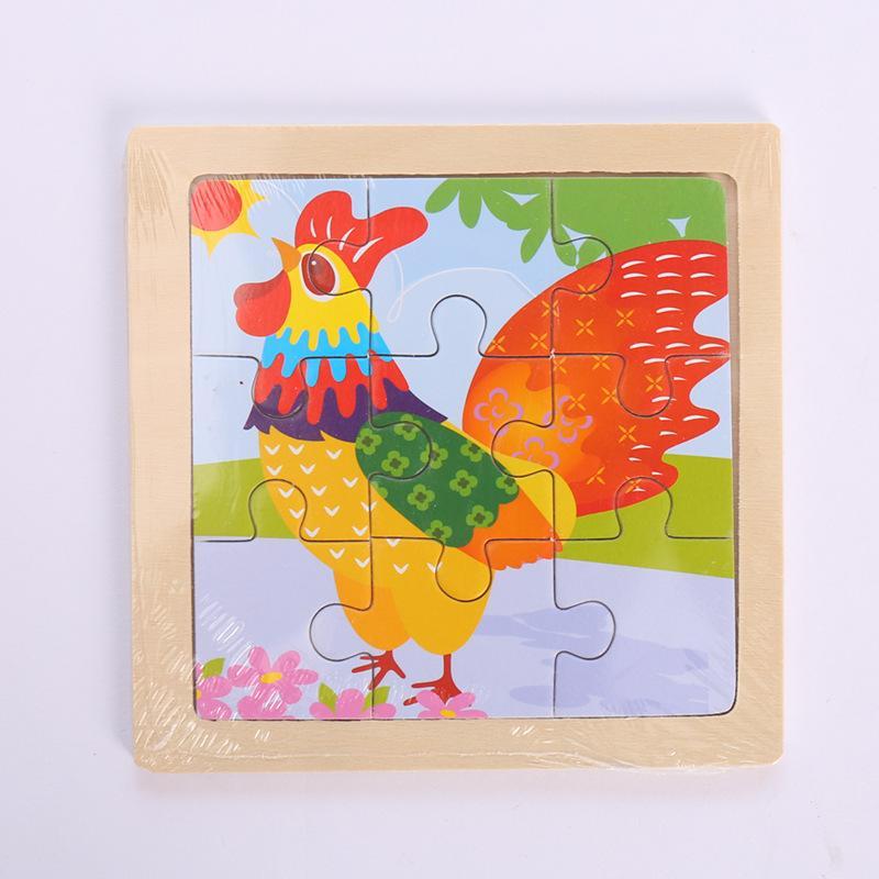 Wooden Children Cartoon Early Education Puzzle Toy