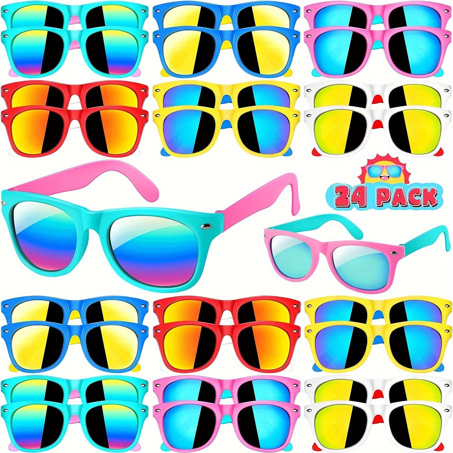 24pairs Cool Fantasy Classic Fashion Sunglasses