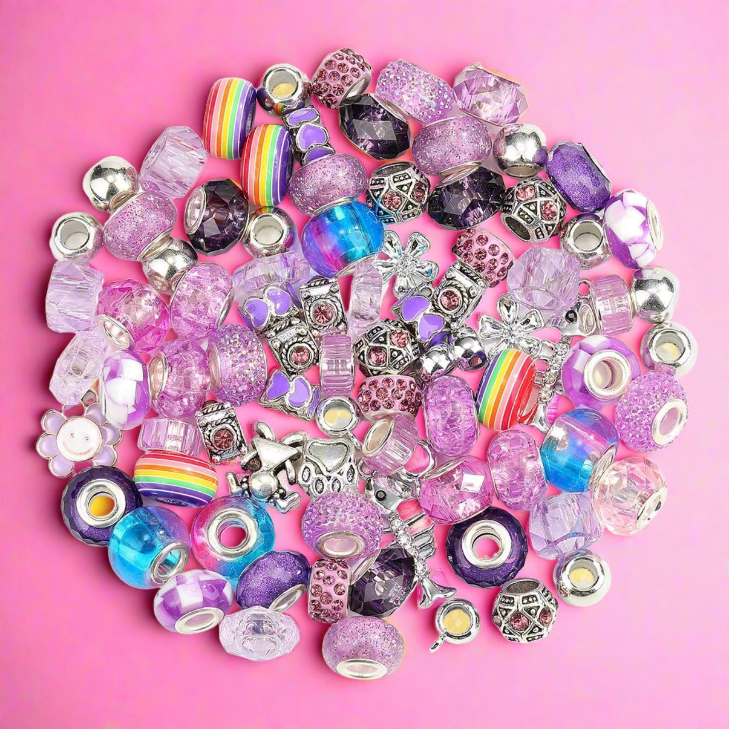 100/bag Acrylic Resin Rainbow Patch Macroporous Beads