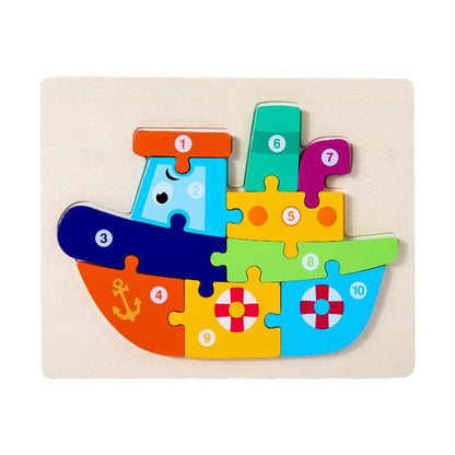 Wooden 3D Buckle Dinosaur Puzzle Toy