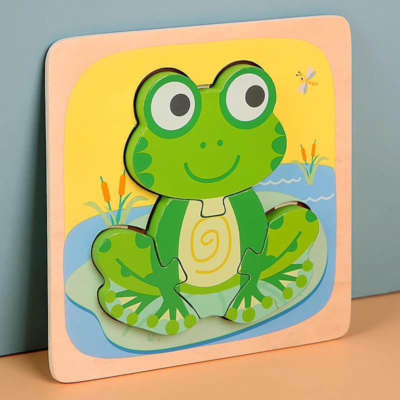 Wooden Children Cartoon Three-dimensional Puzzle Toy