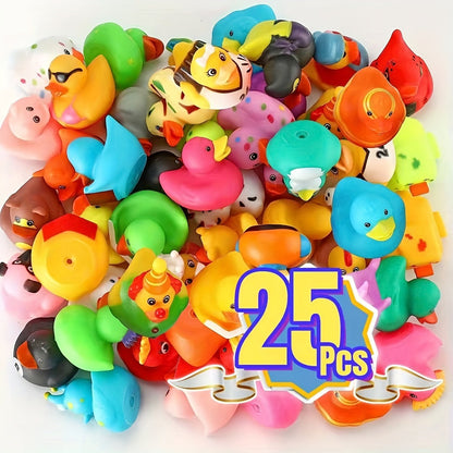 10/25/50pcs Colorful Rubber Ducks Toy Duckies For Kids And Toddlers, Bath Birthday Baby Showers Classroom, Summer Beach And Pool Activity, Children's Toy, Bathtub Swim Bathing Christmas Gifts easter gift