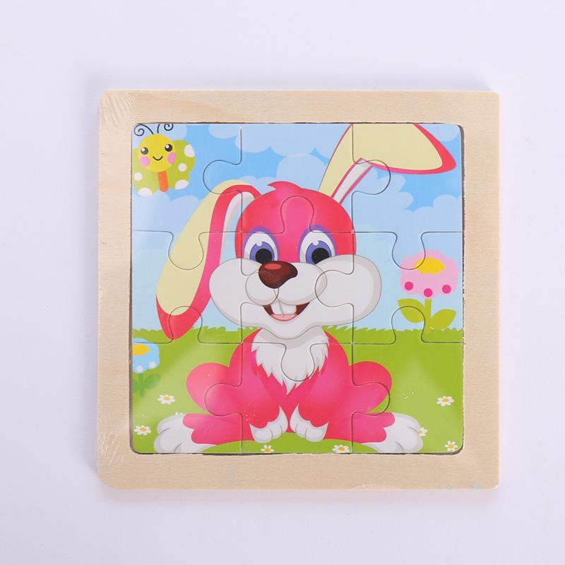 Wooden Children Cartoon Early Education Puzzle Toy