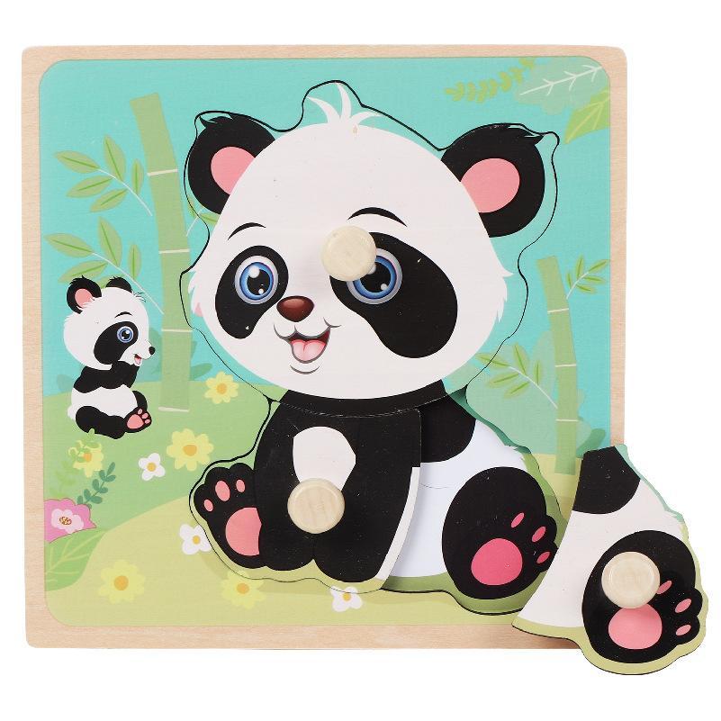 Wooden Children's Nail Hand Grab Board Jigsaw Puzzle Toy