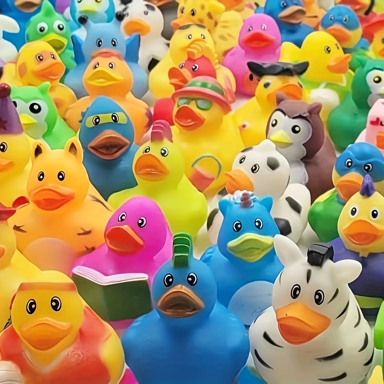 10/25/50pcs Colorful Rubber Ducks Toy Duckies For Kids And Toddlers, Bath Birthday Baby Showers Classroom, Summer Beach And Pool Activity, Children's Toy, Bathtub Swim Bathing Christmas Gifts easter gift