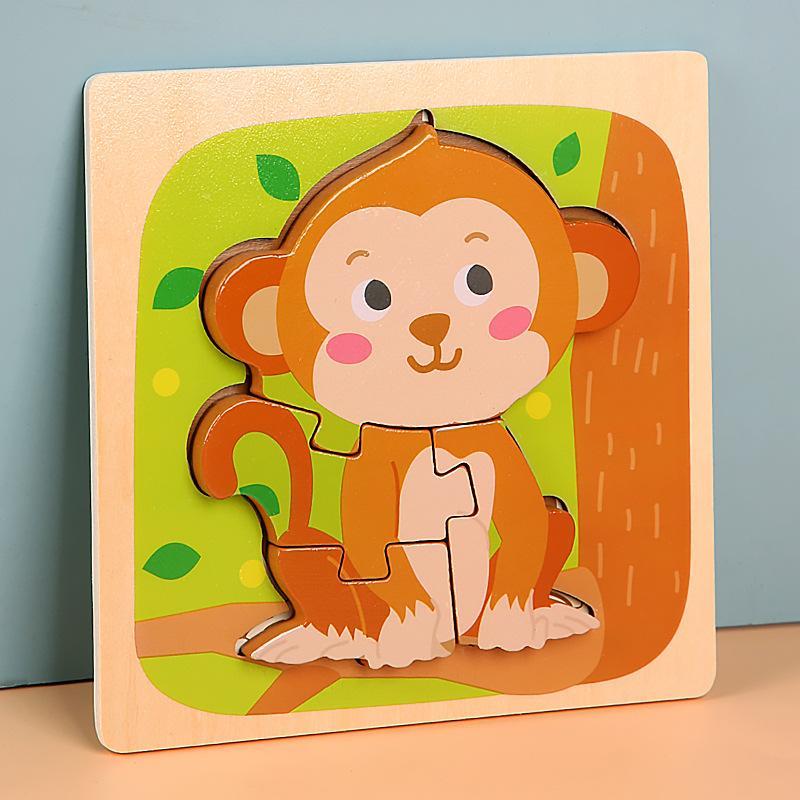 Wooden children cartoon three-dimensional jigsaw puzzle