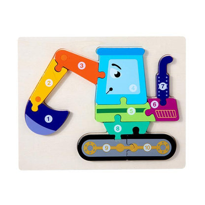 Wooden 3D Buckle Dinosaur Puzzle Toy