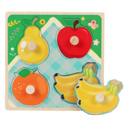 Wooden Children's Nail Hand Grab Board Jigsaw Puzzle Toy