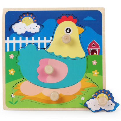 Wooden Children's Nail Hand Grab Board Jigsaw Puzzle Toy