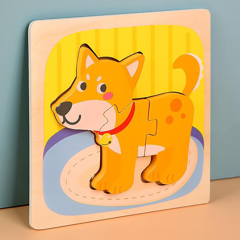 Wooden children cartoon three-dimensional jigsaw puzzle