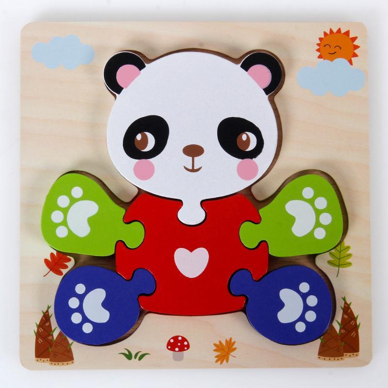 Wooden 3d Three-dimensional Buckle Jigsaw Puzzle for Children