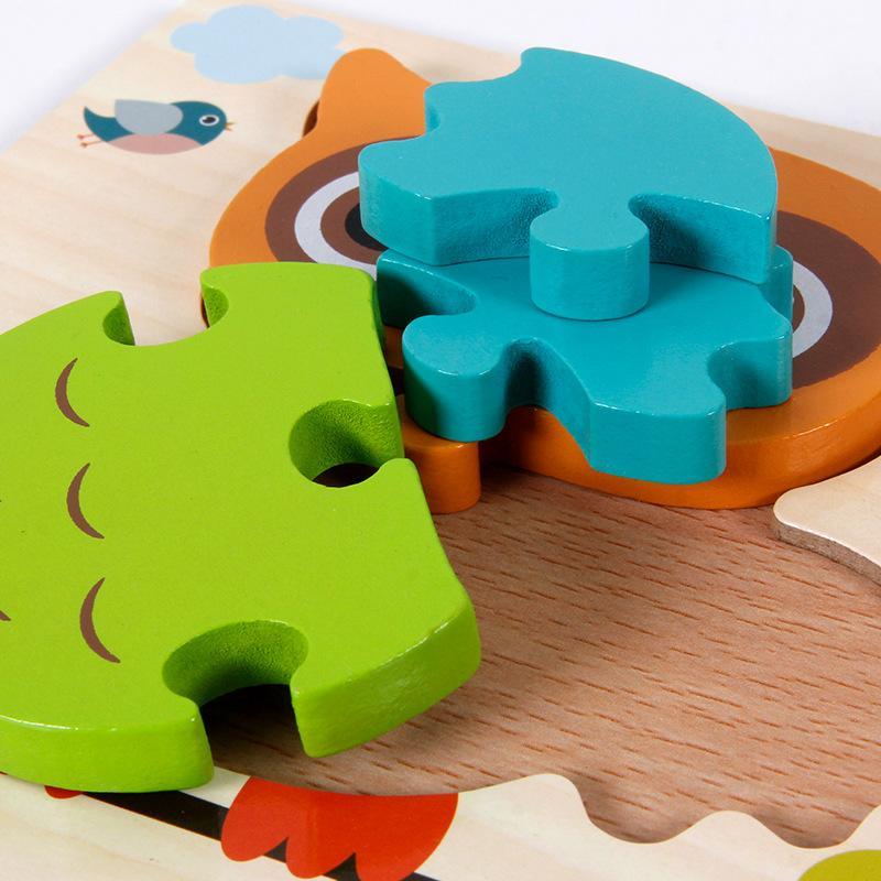 Wooden 3d Three-dimensional Buckle Jigsaw Puzzle for Children