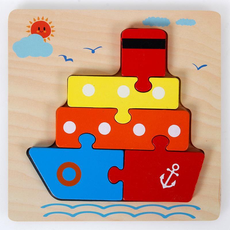 Wooden 3d Three-dimensional Buckle Jigsaw Puzzle for Children