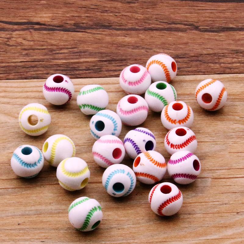 10 Pcs DIY Handmade Large Hole Beads,Basketball Football