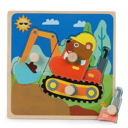 Wooden Children's Nail Hand Grab Board Jigsaw Puzzle Toy