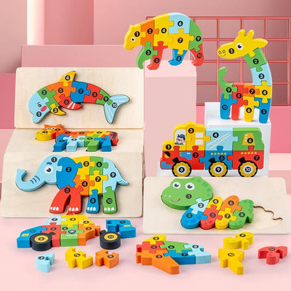 Wooden Early Childhood Education Puzzle Building Block Toy