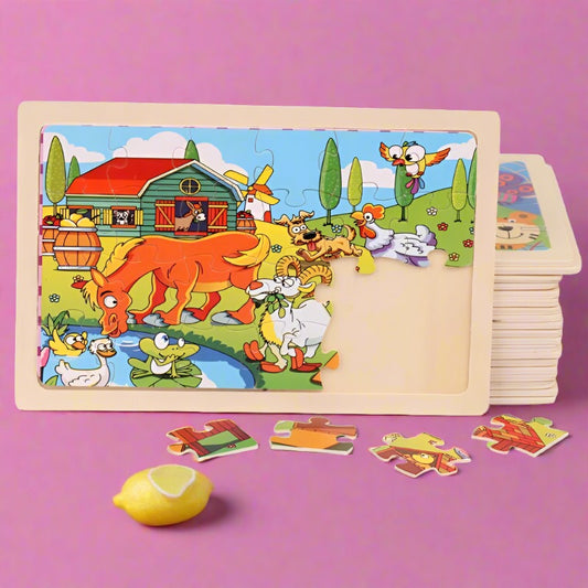 24 Pieces of Wooden Puzzle for Children