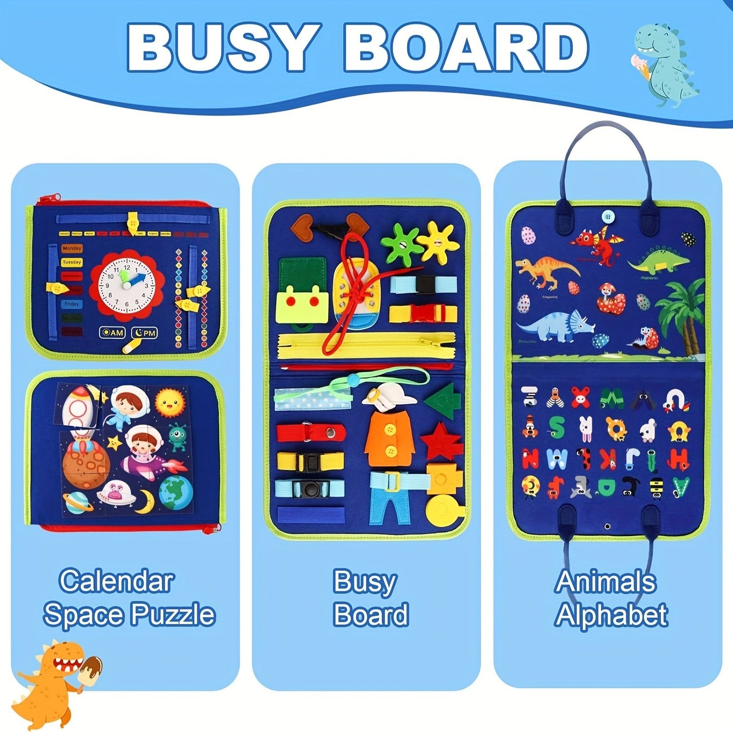 25-IN-1 Busy Board: Montessori Toy For 1-4 Year Old Toddlers