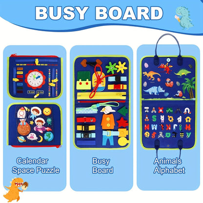 25-IN-1 Busy Board: Montessori Toy For 1-4 Year Old Toddlers