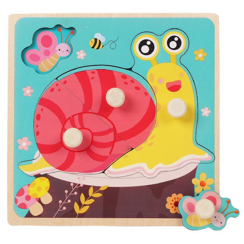 Wooden Children's Nail Hand Grab Board Jigsaw Puzzle Toy