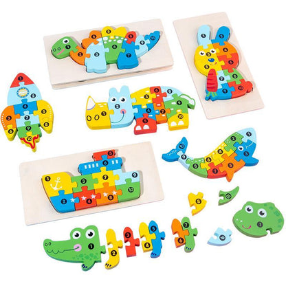 Wooden Early Childhood Education Puzzle Building Block Toy