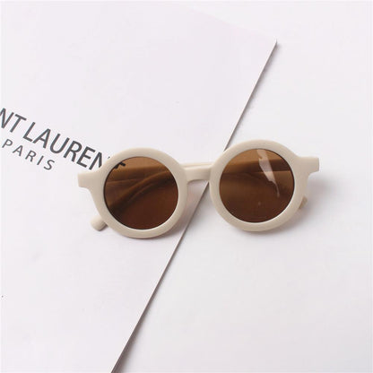 2PCS Children's Sunglasses Frosted Round Frame Baby Anti-UV Glasses Wholesale