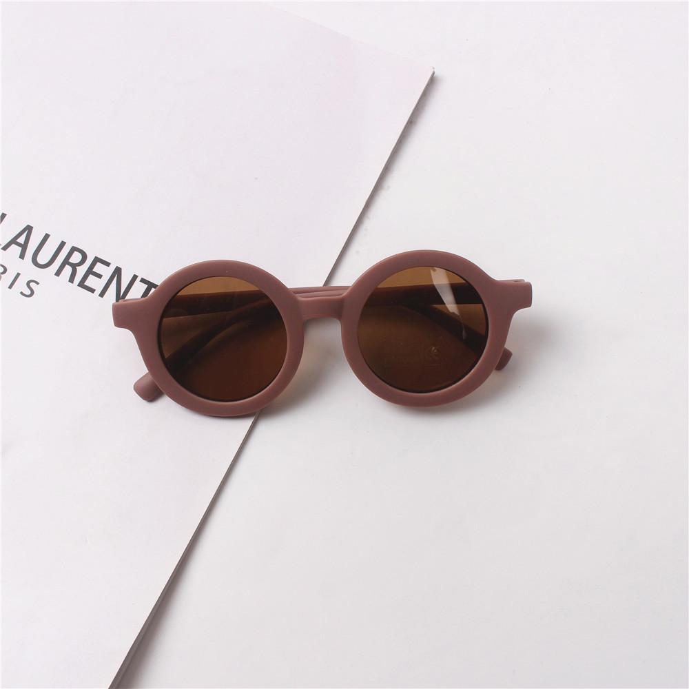 2PCS Children's Sunglasses Frosted Round Frame Baby Anti-UV Glasses Wholesale