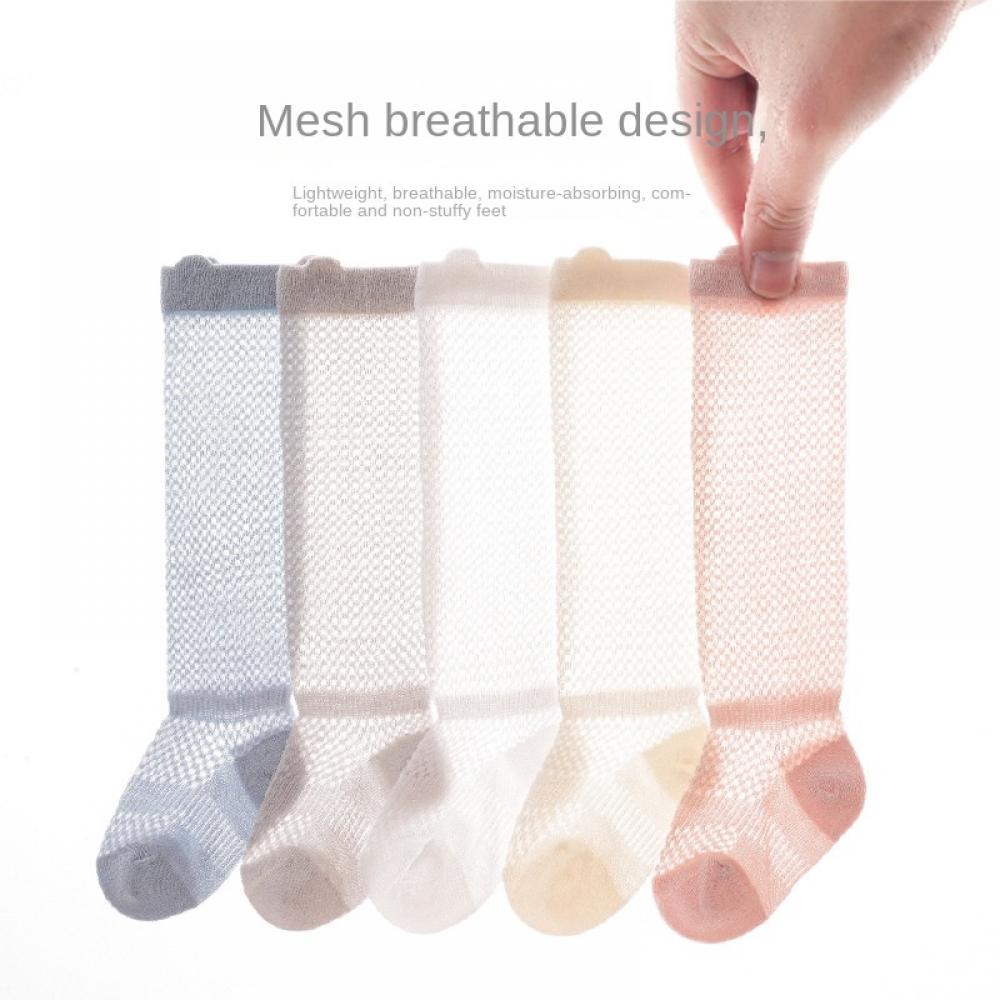 2PCS Baby stockings summer mesh children's anti-mosquito socks combed cotton candy color newborn over-the-knee socks Baby Wholesale Clothes