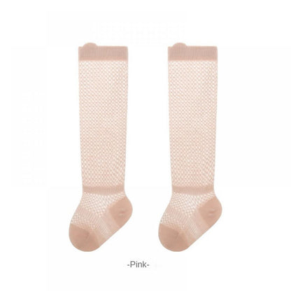 2PCS Baby stockings summer mesh children's anti-mosquito socks combed cotton candy color newborn over-the-knee socks Baby Wholesale Clothes