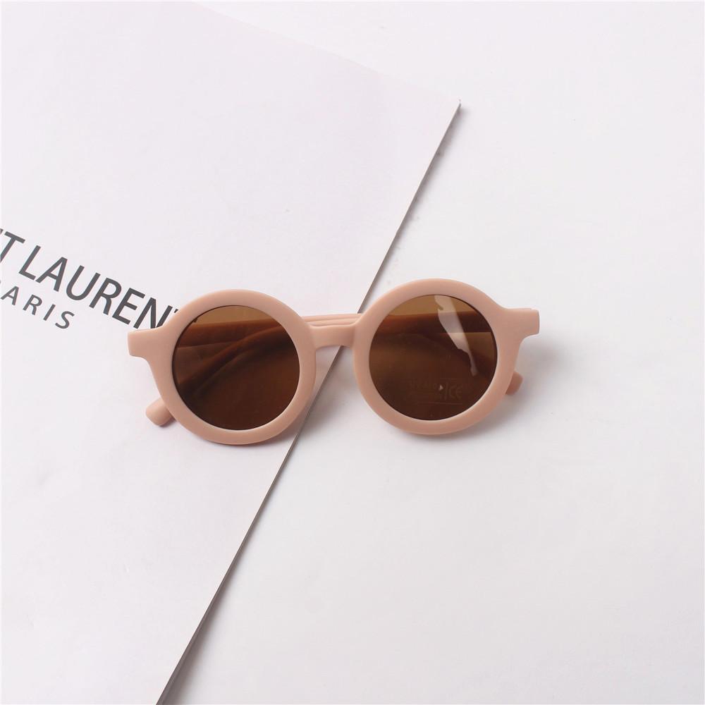 2PCS Children's Sunglasses Frosted Round Frame Baby Anti-UV Glasses Wholesale