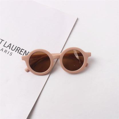 2PCS Children's Sunglasses Frosted Round Frame Baby Anti-UV Glasses Wholesale