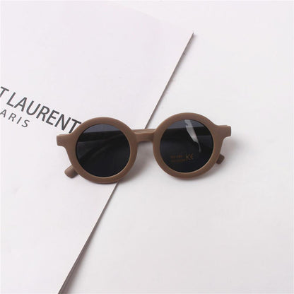 2PCS Children's Sunglasses Frosted Round Frame Baby Anti-UV Glasses Wholesale