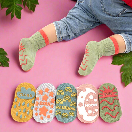 3 Pairs Anti Slip Baby Socks