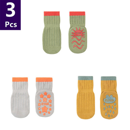 3 Pairs Anti Slip Baby Socks