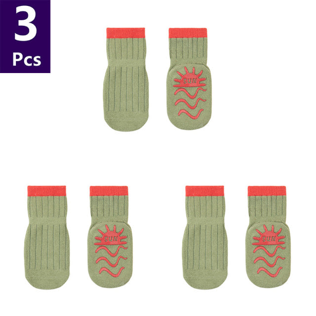 3 Pairs Anti Slip Baby Socks