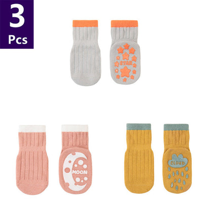 3 Pairs Anti Slip Baby Socks