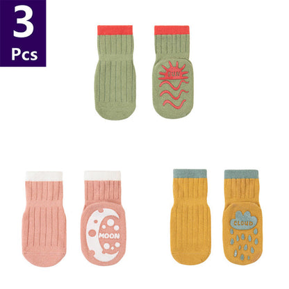 3 Pairs Anti Slip Baby Socks