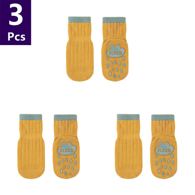 3 Pairs Anti Slip Baby Socks