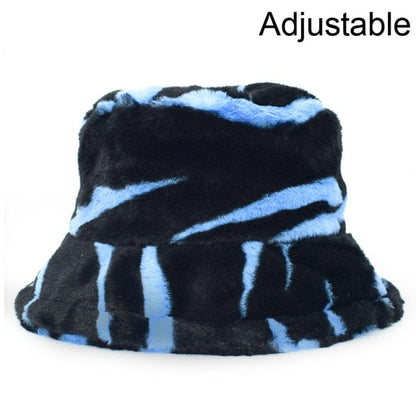 Winter Cow Leopard Faux Fur Fluffy Bucket Hats